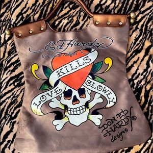 Ed Hardy Love Kills Slowly Tote Bag